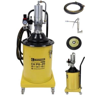 Imagem de Engraxadeira Pneumática Propulsora 20lts Chiaperini Completa C/ Rodas