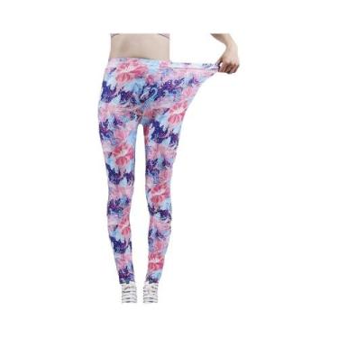 Imagem de Leggings Femininas Com Estampa Floral De Cintura Alta, Jeggings Elásti