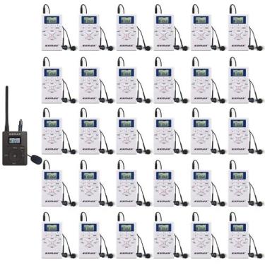 Imagem de Sistema de Guia Turístico Sem Fio EXMAX E108 1 Tx 30 Rx Branco