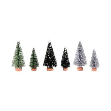 Imagem de Mini Árvore De Natal Artificial DIY: Ornamento Artesanal Com Neve Para