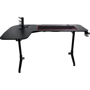 Imagem de Mesa Gamer Em L Com Suporte De Acessórios 80x30cm Kala