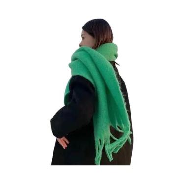 Imagem de Cachecol De Cashmere Feminino Para O Inverno, Longo Com Franjas, Quent