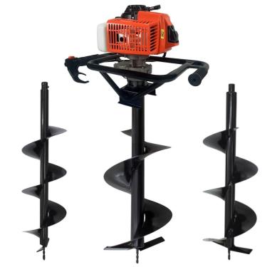 Imagem de Perfurador de Solo Duratork DPS623G 62CC 3HP com 3 Brocas Laranja