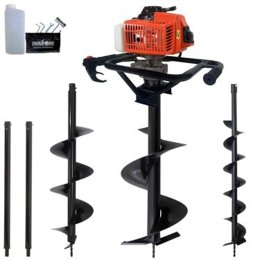 Imagem de Perfurador de Solo DPS623M 3HP 12500 RPM com Sistema Easy Start Laranja DURATORK 3 Brocas 80X10CM 80X20CM 80X30CM 2