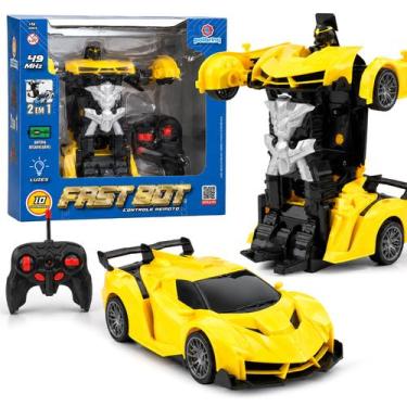 Imagem de Robô Vira Carrinho Controle Remoto 2 Em 1 Se Transforma Brinquedo Reca