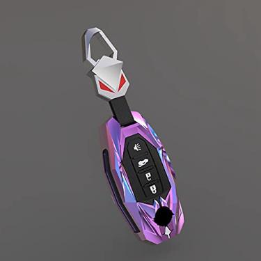 Imagem de YJADHU Porta-chaves de liga de zinco para chaveiro de carro capa, adequado para Nissan Versa Maxima Rogue Armada Sentra Qashqai X-Trail Infiniti FX35 QX50, cor da chave D