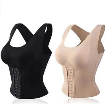 Imagem de Sutiã modelador de cintura 3 em 1, lindo sutiã push-up três em um nas costas (GGG, preto + bege)