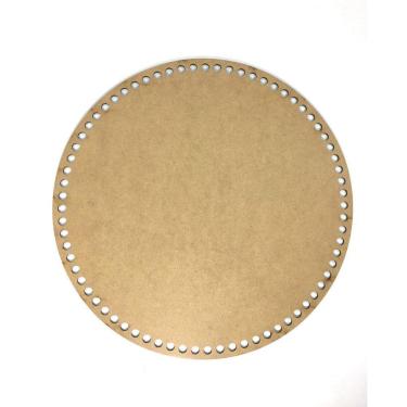 Imagem de Base De Crochê Redonda Cesto Fio Malha 30 Cm Mdf 3 Mm