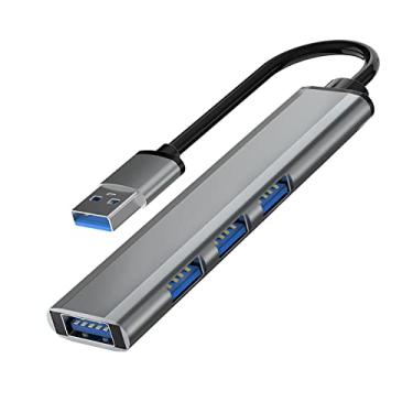 Imagem de KABEWUS Expansor Hub Usb 3.0 4 em 1 Super Rápido 5.0 Gbps multifuncional tipo C para USB3.0 adaptador conversor hub de liga de alumínio para PC laptop (USB)
