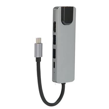 Imagem de USB C Hub, Alta Velocidade 87W PD Carregamento Rápido Gigabit Ethernet USB Splitter 5 em 1 para Laptop para PC para Tablet