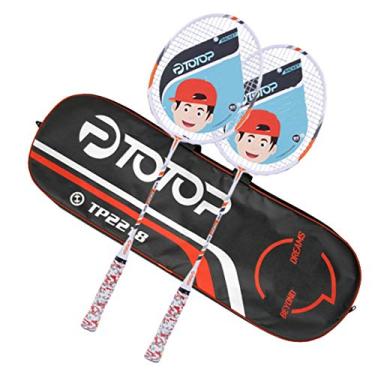 Imagem de HiXB Raquete de Badminton Dois pacotes com 3 capas de Badminton/transporte adequadas para homens e mulheres adultos, laranja branco