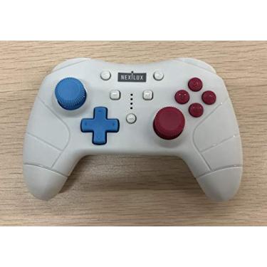 Imagem de NEXiLUX Mini controle sem fio Pro para Nintendo Switch (sensor de movimento e turbo aprimorado), PC, celular Android e TV Android – cinza claro (NXL-95227)