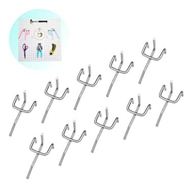 Imagem de 10 Ganchos Em Metal Para Pegboard Expositor Painel Organizador