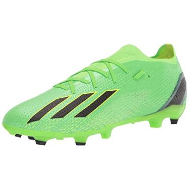 Imagem de adidas Tênis de futebol unissex adulto X Speedportal.2 Firm Ground, Verde solar/vermelho solar/amarelo solar, 10.5 Women/11.5 Men
