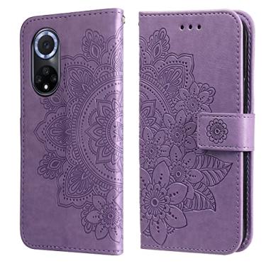 Imagem de HONGYAN Capa de telefone Para Huawei Nova 9 / Honra 50 Flores 7-Petal Flip Leather Case de telefone com suporte e slots de cartão Capa protetora