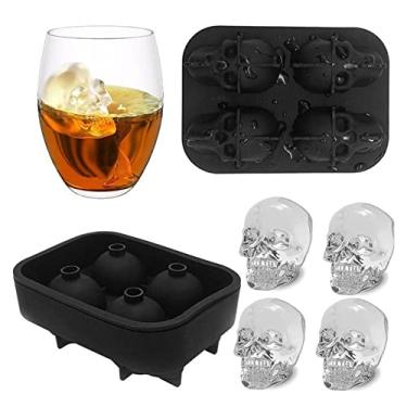 Imagem de Bandeja de cubo de gelo molde de cubo de gelo bandeja de molde de chocolate sorvete ferramenta diy uísque coquetel cubo de gelo molde de cubo de gelo (cor: caveira)