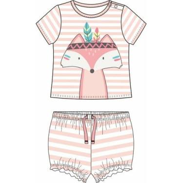 Imagem de Pijama Curto Bebê Menina RN a GG Algodão Tip Top