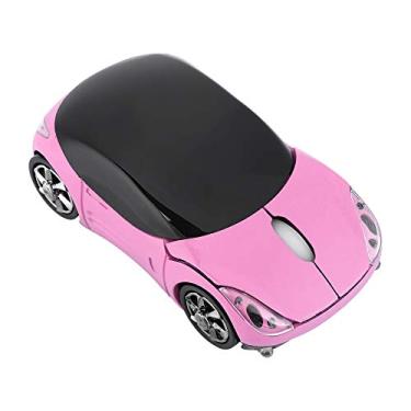 Imagem de Ejoyous Mouse sem fio, mouse óptico sem fio de 2,4 GHz, mouse esportivo legal em formato de carro com receptor USB para PC, laptop, notebook, tablet, compatível com Mac ME (rosa)
