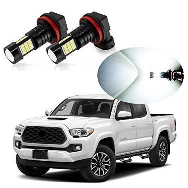 Imagem de MEALAM Lâmpada de farol de neblina LED Xenon branco H11 H8 6000K 2400 lúmens por par lâmpadas de halogênio compatíveis com Toyota Tacoma 2012 2013 2014 2015 2016 2017 2018 2019 2020 2021, pacote com 2