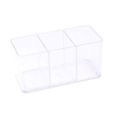 Imagem de LDEXIN Aquário Betta de 3 Compartimentos em Acrílico Retangular em Forma de Beta para Peixe, Transparente, 16,5 x 7,5 x 8,5 cm