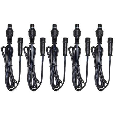 Imagem de Cabo de extensão preto para ambientes externos, cabo de 1 m com conectores macho e fêmea 1 metro/peça 5 unidades para luzes de deck LED SMY - listado no laboratório UL