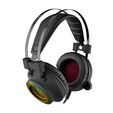 Imagem de Bright, Headset Gamer Conexão USB Com Tecnologia 7.1 Simulação Som Virtual Surround na Cor Preto e com Luzes LED, Com Protetor de Ouvido Almofadado, Possui Controle de Volume e Microfone Embutido