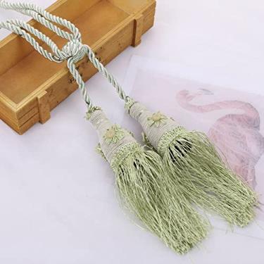 Imagem de Suportes de cortina prendedores de cortina Corda de cortina simples Cortina de orelha de borla alça de bola pendurada, T6,4 pcs
