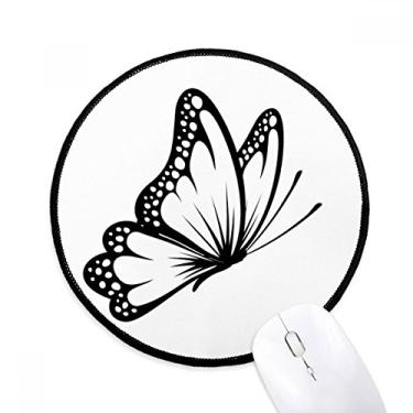 Imagem de Tapete de mouse simples vintage borboleta em preto para computador