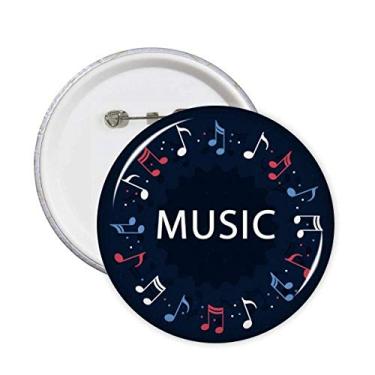 Imagem de Vermelho, azul, redondo, notas musicais, broches, crachá, botão, decoração de roupas, 5 peças