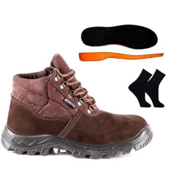 Imagem de Bota Segurança Bracol Baf Bico Pvc Nobuck + Palmilha + Meia Tamanho:45
