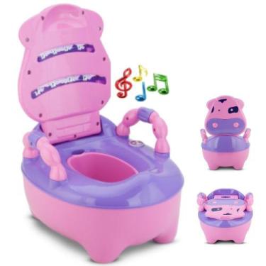 Imagem de Troninho Pinico Infantil Fazendinha Musical Rosa - Prime Baby