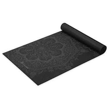 Imagem de Gaiam Tapete de ioga premium extra grosso antiderrapante para exercícios e fitness para todos os tipos de ioga, pilates e treinos de chão, mandala da meia-noite, 6 mm