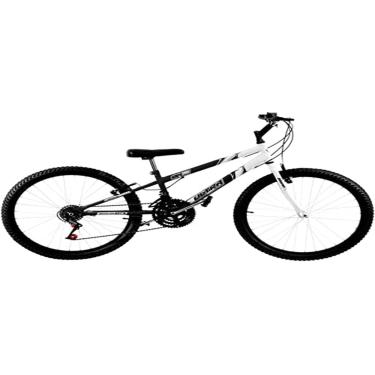 Imagem de Bicicleta de Passeio Ultra Bikes Esporte Bicolor Rebaixada Aro 26 Reforçada Freio V-Brake – 18 Marchas Preto Fosco/Branco