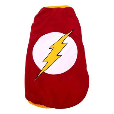 Imagem de Camiseta Super Heróis Flash Vermelho Tamanho P - Nica Pet