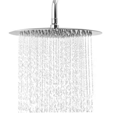 Imagem de 12/10/8/6 polegadas de aço inoxidável ultrafino chuveiros tipo cascata Rainfall Shower Head Rain, 10 polegadas