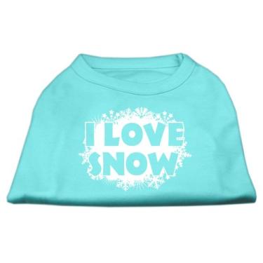 Imagem de Mirage Pet Products Camisetas estampadas I Love Snow de 45,7 cm para animais de estimação, 2GG, roxo
