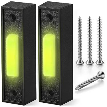 Imagem de Interruptor universal para abridor de porta de garagem, botão de pressão de campainha iluminado com fio 41A4166, acabamento preto com botão central branco