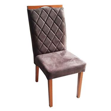 Imagem de Cadeira de JANTAR estofada 1163 Matelassê tecido marrom - Poltronas do Sul