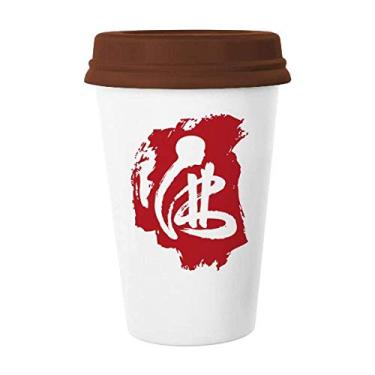 Imagem de Caneca personalizada com personagem vermelho Caneca copo de cerâmica de vidro bebendo café