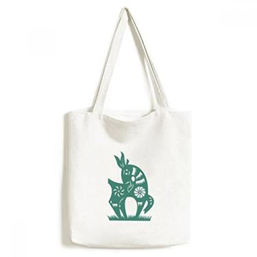 Imagem de Bolsa de lona Year Of Sheep Animal Zodíaco China Bolsa de compras casual bolsa de mão