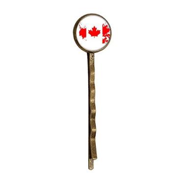Imagem de Bandana estilo Bobby Pin com bandeira e folha de bordo retrô de metal
