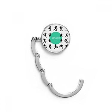 Imagem de Gancho de mesa de futebol americano com contornos de futebol e gancho de mesa com fecho decorativo dobrável