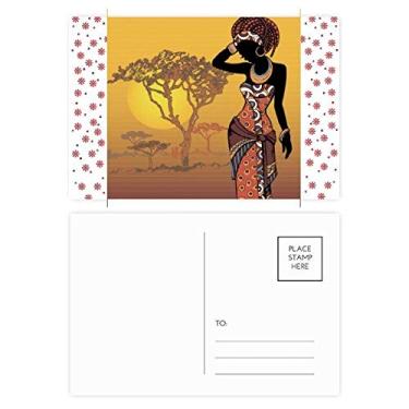 Imagem de Vestido feminino preto African Savanna Natal, Natal, celebração, cartão postal Blessing Card