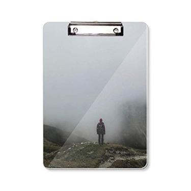 Imagem de Fog Clouds Mountain Nature Prancheta de viagem, pasta, bloco de notas A4