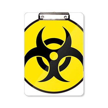 Imagem de Danger Chemical Radiation Symbol Clipboard Pasta, Bloco de Escrita Placa de Apoio A4