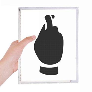 Imagem de Caderno de anotações com estampa preta de folhas soltas diário recarregável