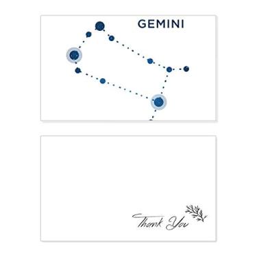 Imagem de Placa de constelação de gêmeos do zodíaco, cartão de agradecimento, aniversário, saudação, casamento, agradecimento
