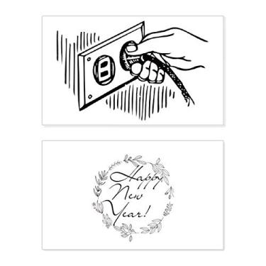 Imagem de Plugue de soquete padrão diagrama de circuito, ano novo, cartão de felicitações, mensagem de abençoamento presente