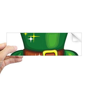 Imagem de DIYthinker Boné verde brilhoso Irlanda Dia de São Patrício adesivo retangular para notebook decalque de janela