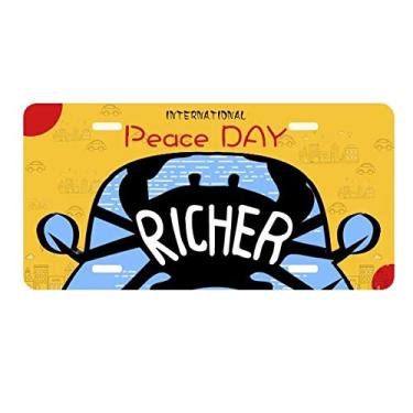 Imagem de DIYthinker Placa de carro com desenho de animal de caranguejo preto natural, decoração de carro, dia da paz